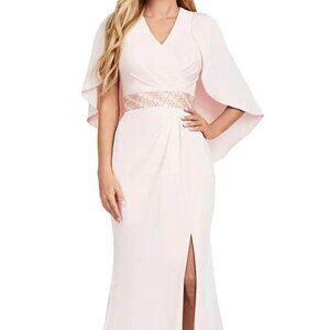 NWT Ashley Lauren 11416 Crepe Formal Gowns Blush Size 6